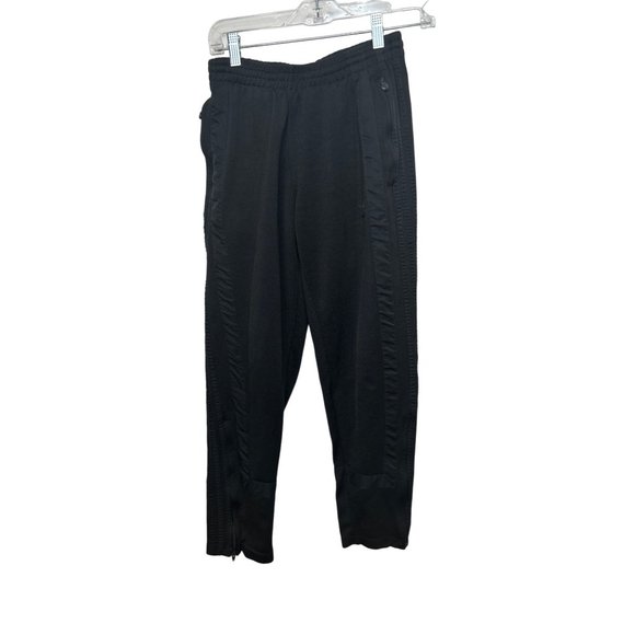 Adidas Men’s Track Pants S Black Trefoil Zip Pockets Triple Stripes Zip Ankle - Picture 1 of 16